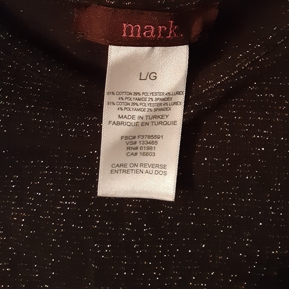 Mark Lg dressy shiny cami black and gold - Picture 3 of 3